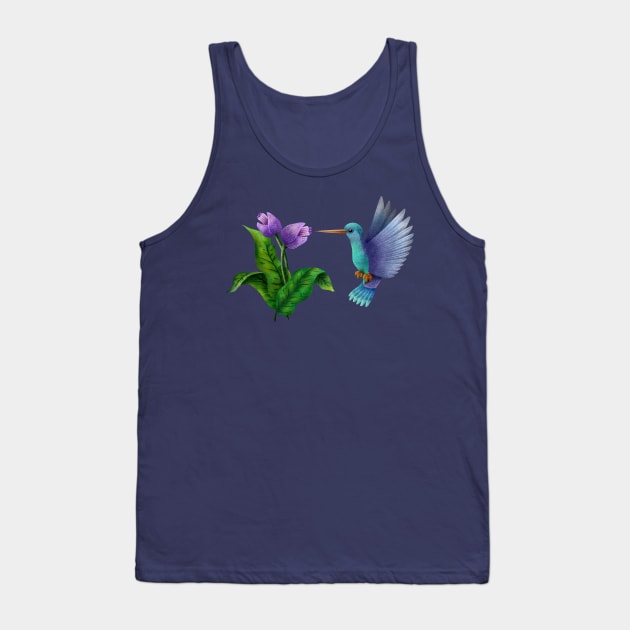 Hummingbird with flowers Tank Top by CleanRain3675